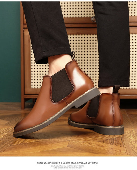Botas de Cuero Estilo Británico Talla Grande para Hombre - Image 9