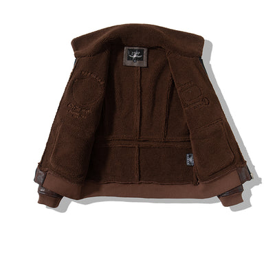 Chaqueta Vuelo Retro Americana con Cuello Solapa y Forro de Terciopelo - Image 9