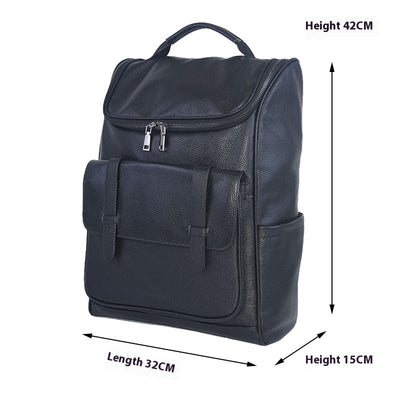 Mochila de Viaje de Cuero Genuino Gran Capacidad Versátil y Duradera - Image 12