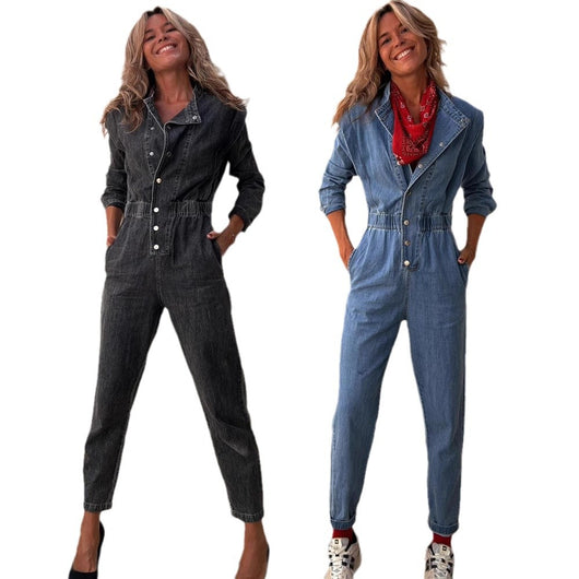 Jumpsuit Casual Mujer con Bolsillos - Diseño Street Lavado - Image 5