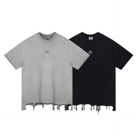 Playera Suelta de Manga Corta Estilo Urbano Minimalista