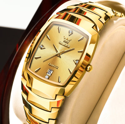 Reloj de Hombre en Acero Tungsteno con Cuarzo y Detalles en Oro - Image 11