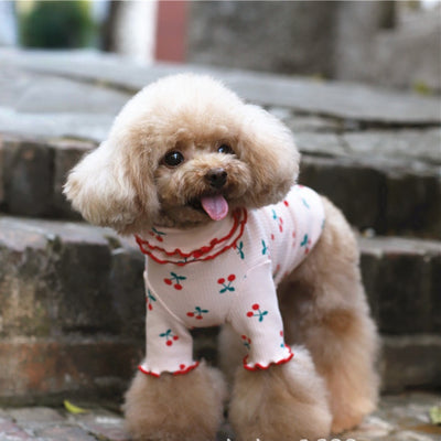 Blusa para Perro con Estampado de Cerezas y Borde Ondulado - Image 11