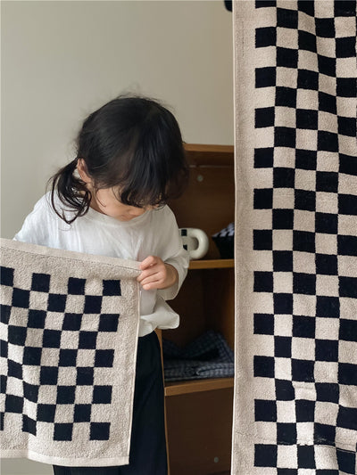 Toallas de Algodón Peinado Tejidas con Diseño Cuadrícula Padre e Hijo - Image 25