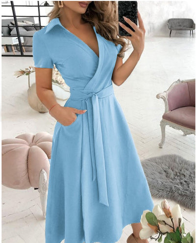 Vestido Largo Manga Larga Escote V Estampado para Mujer - Image 17