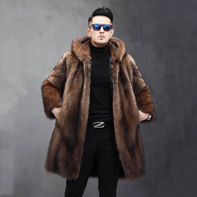 Abrigo Largo de Visón para Hombre - Lujo y Calidez - Image 2