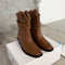 Botas Tobilleras de Cuero con Punta Dividida