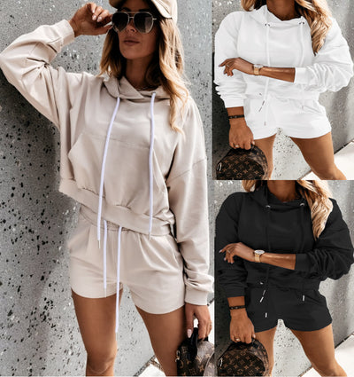 Conjunto Sudadera con Capucha y Shorts Deportivos Casual - Image 16