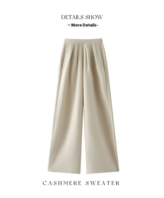 Pantalones Anchos de Cachemira para Mujer Otoño e Invierno - Image 14