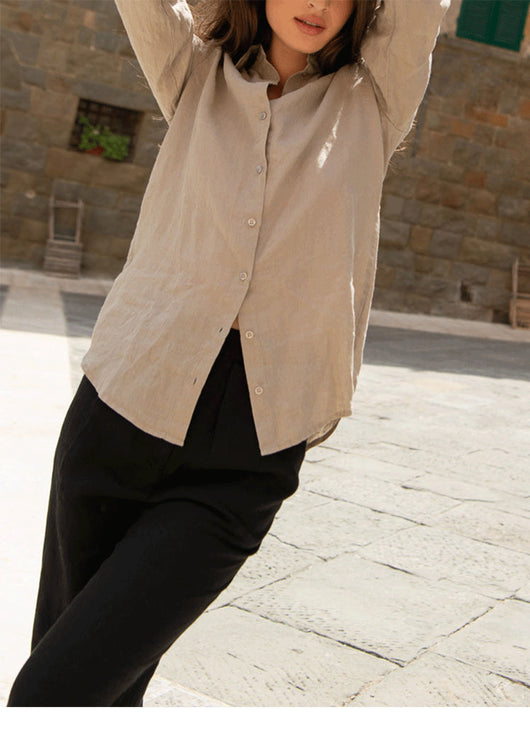 Cardigan Slim Fit de Lino y Algodón - Blusa Casual Elegante para Mujer - Image 19