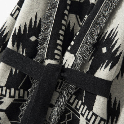 Cardigan Vintage con Jacquard y Borlas para Mujer - Image 3