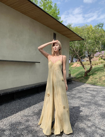 Vestido Playero Floral Tridimensional - Diseño Fresco para Vacaciones de Verano