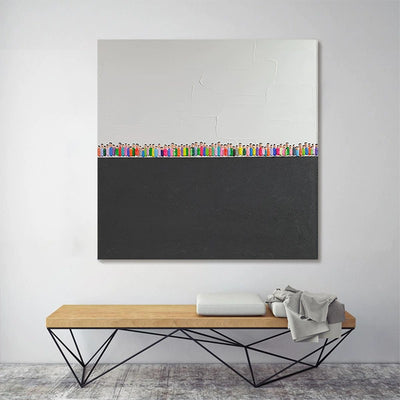 Cuadro Abstracto Moderno Pintado a Mano - Arte Texturizado en Acrílico y Óleo para Sala