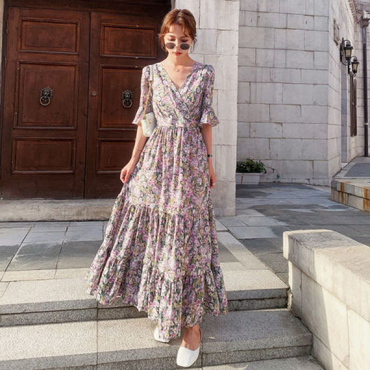 Vestido Largo Floral de Verano para Mujer Talla Grande - Image 7
