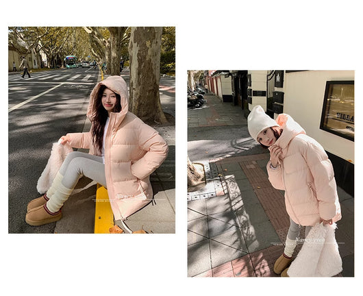 Abrigo Acolchado de Pato Blanco Largo Invierno Diseño Coreano Mujer - Image 23