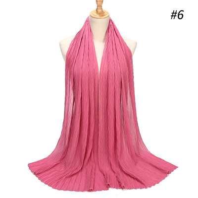 Pañuelo Gasa Plisado con Perlas de Moda - Image 43