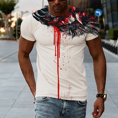 Playera Hombre Estampado 3D Manga Corta