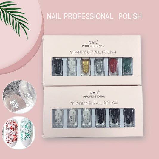 Set de Esmaltes con Plantillas de Transferencia de Diseños Pintados
