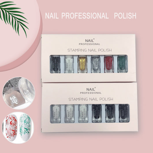 Set de Esmaltes con Plantillas de Transferencia de Diseños Pintados