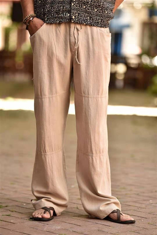 Pantalones de Lino Talla Grande con Bolsillos para Hombre - Image 6