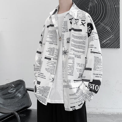 Camisa Larga de Seda Helada con Estampado para Hombre - Image 5