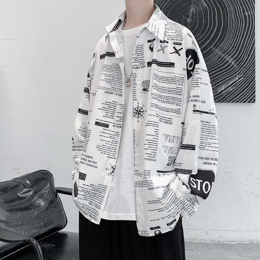 Camisa Larga de Seda Helada con Estampado para Hombre - Image 5