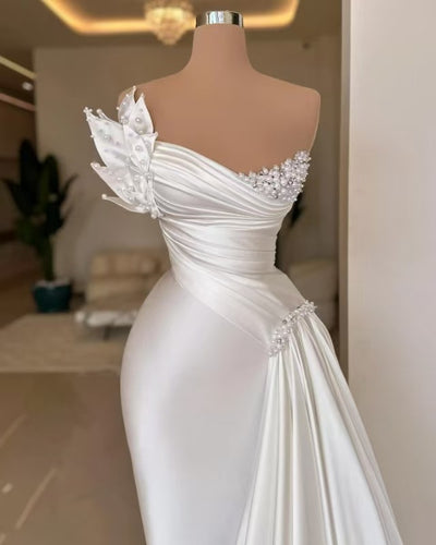 Vestido de Novia Satinado Blanco Elegante Ligero y Fluido - Image 8