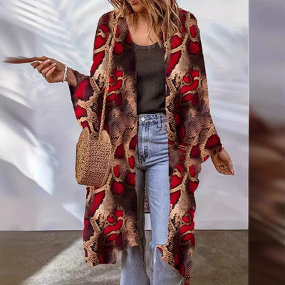Cardigan Bohemio Capa Murciélago con Estampado Azteca - Image 3