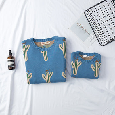 Suéter de Punto de Algodón con Patrón Cactus Jacquard - Image 3