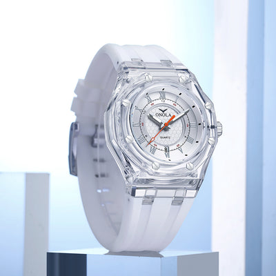 Reloj de Cuarzo con Correa de Silicona Transparente Resistente al Agua - Image 4