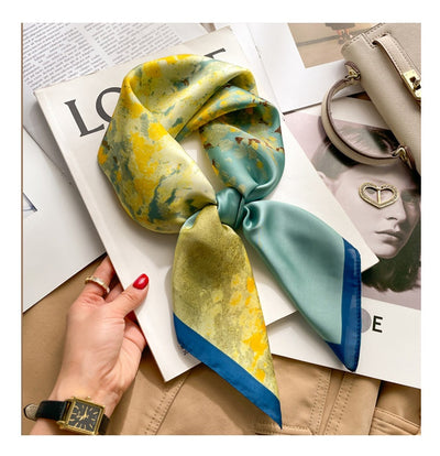 Pañuelo de Seda Estilo Coreano Cuadrado Pequeño para Mujer - Image 34