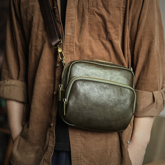 Bolsa Bandolera de Cuero Genuino para Hombre - Image 12