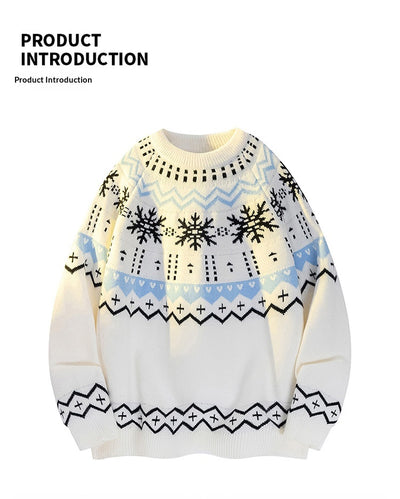 Suéter Tejido para Hombre con Diseño Navideño de Copos de Nieve - Image 11