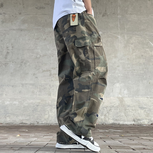 Pantalones de Trabajo Camuflaje Holgados Estilo Urbano Retro Americano - Image 2