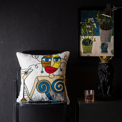 Funda de Almohada Abstracta con Diseño de Viento - Image 9