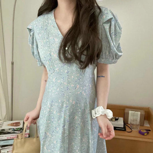 Vestido Elegante de Gasa Floral con Temperamento Francés - Image 13