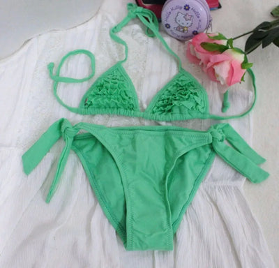 Traje de Baño Bikini con Volantes Múltiples para Niñas - Image 6