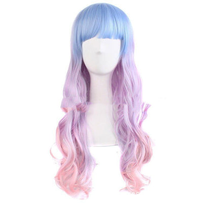 Peluca Harajuku Rizada Larga con Capucha Multicolor para Mujer - Image 15