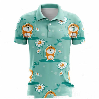 Polo de Golf Estampado Manga Corta para Hombre - Comodidad de Verano - Image 9