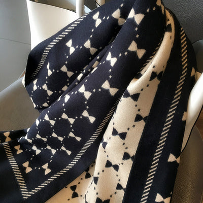 Chaleco Doble Cara con Moño - Pashmina Artificial Oversize - Image 20