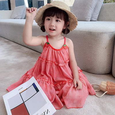 Vestido Falda Niña Malla Fresas con Tirantes - Image 8