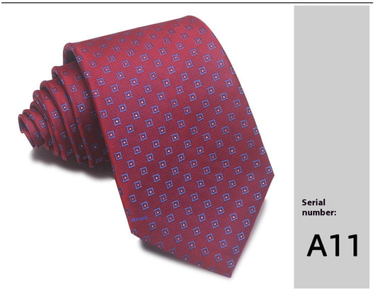 Corbata Jacquard Rayada 8CM para Hombre - Rojo, Negro y Azul - Image 35
