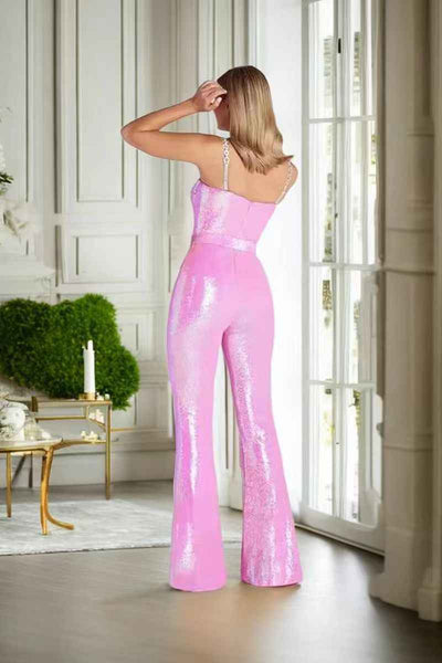 Jumpsuit Elegante sin Mangas con Lentejuelas y Tirantes para Mujer - Image 12