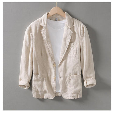 Blazer Lino Suelto Artístico Solapa Clásica Elegante - Image 11