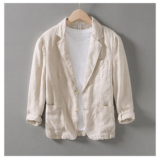 Blazer Lino Suelto Artístico Solapa Clásica Elegante - Image 11
