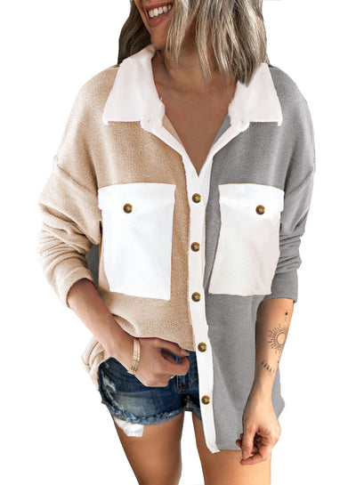 Chaqueta Cardigan Mujer con Contraste de Colores - Image 6