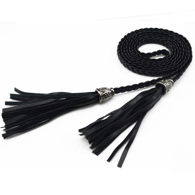 Cinturón Tejido para Mujer con Cadena de Borlas Decorativa - Image 2