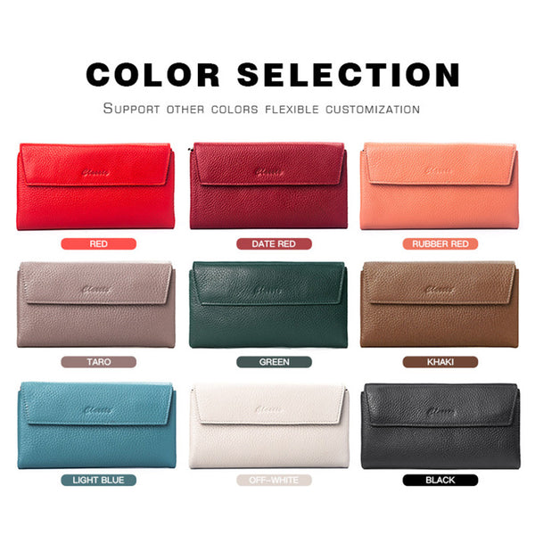 Billetera de Cuero Genuino Premium - Cartera Manual de Piel de Res