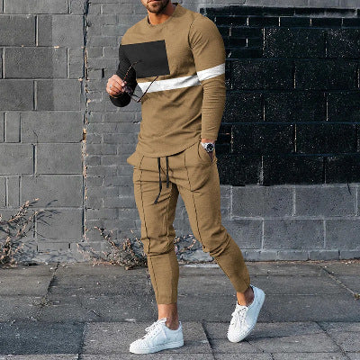 Conjunto Elegante de Pantalón y Camiseta Manga Larga para Hombre - Image 32