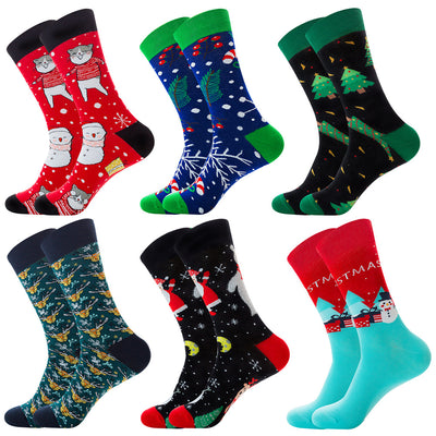 Calcetines Navideños para Hombre - Diseño Alce y Papá Noel en Algodón Premium - Image 48